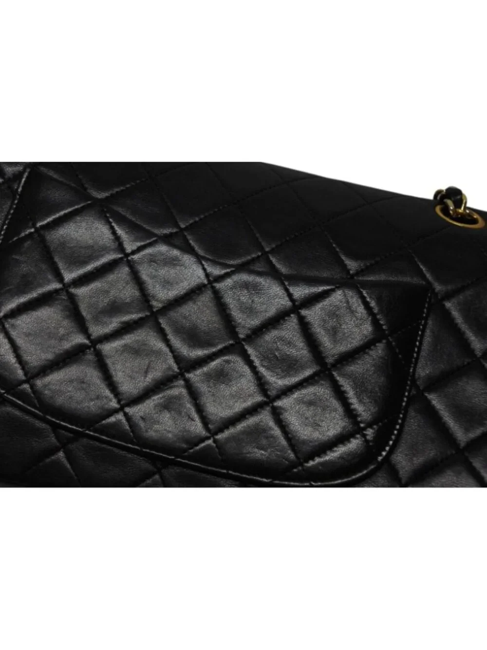 Chanel Quilted 25 Double Flap Chain Shoulder Bag CC Logo Lambskin Gold